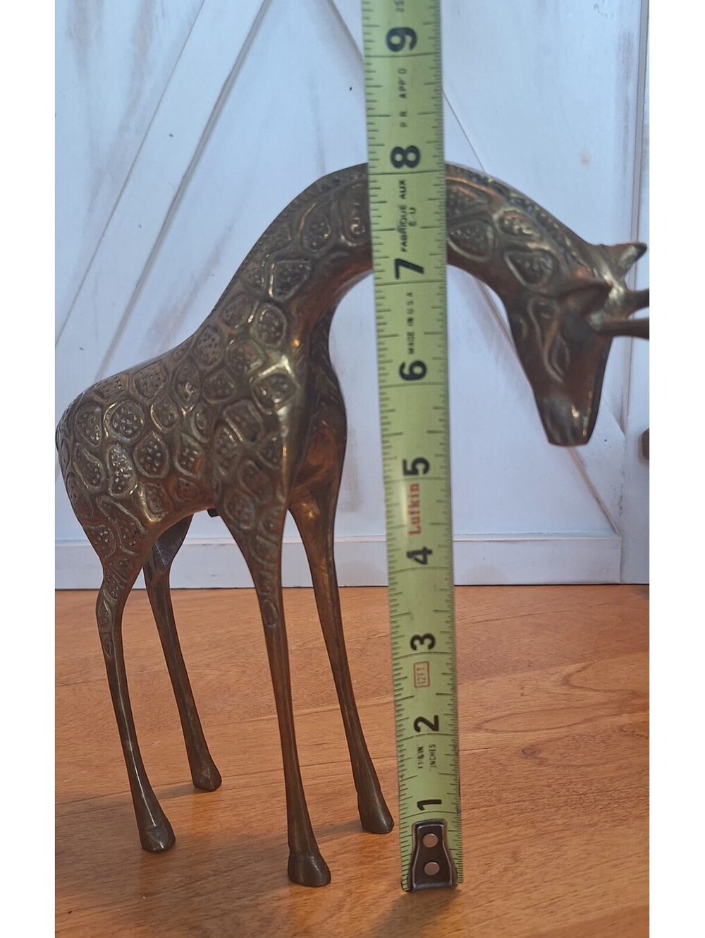 Vintage Set Of 3 Solid Brass Giraffe Statue Figurines Mom/Dad/Baby/Family - Picture 7 of 9